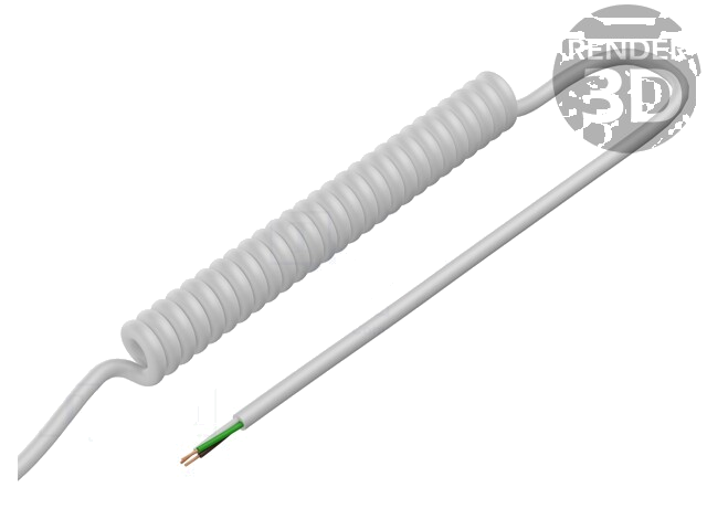 Leiding: spiraalvormig; 3x0,35mm2; niet-afgeschermd; PUR; wit Leiding: spiraalvormig; 3x0,35mm2; niet-afgeschermd; PUR; wit